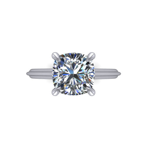 Arleia Cushion Shape Classic Engagement Ring in 14K White Gold