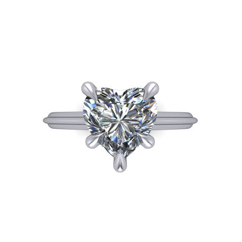 Arleia Heart Shape Halo Engagement Ring in Platinum