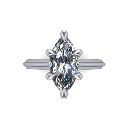 Arleia Marquise Shape Classic Engagement Ring in 18K White Gold