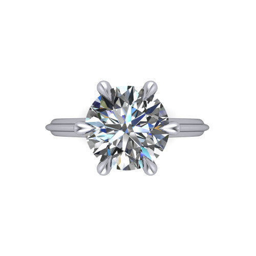 Arleia Round Shape Classic Engagement Ring in 14K White Gold