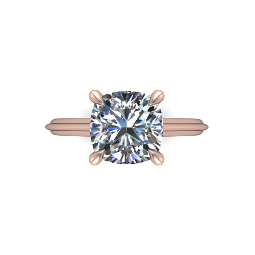 Arleia Cushion Shape Classic Engagement Ring in 18K Rose Gold