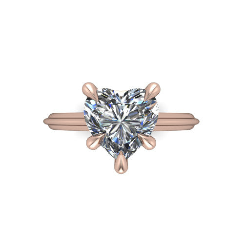 Arleia Heart Shape Halo Engagement Ring in 18K Rose Gold