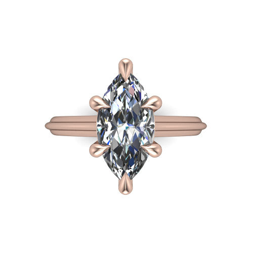Arleia Marquise Shape Classic Engagement Ring in 14K Rose Gold