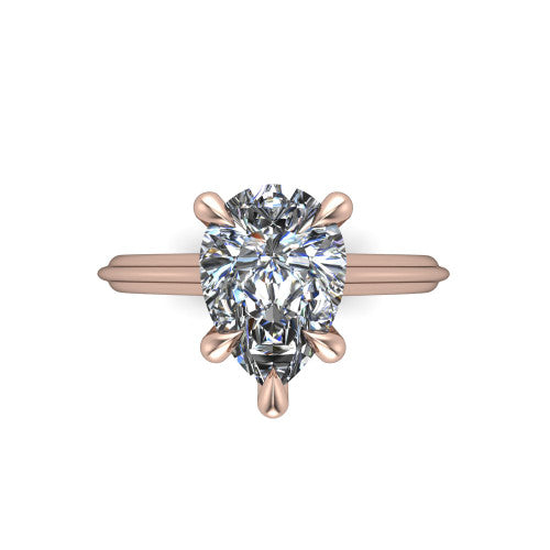 Arleia Pear Shape Classic Engagement Ring in 14K Rose Gold