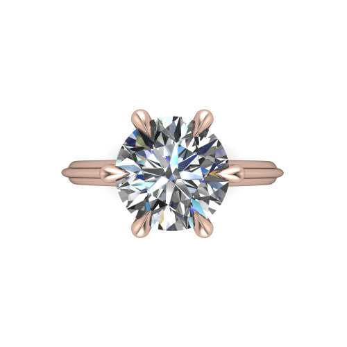 Arleia Round Shape Classic Engagement Ring in 14K Rose Gold
