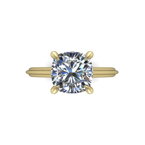 Arleia Cushion Shape Classic Engagement Ring in 18K Yellow Gold