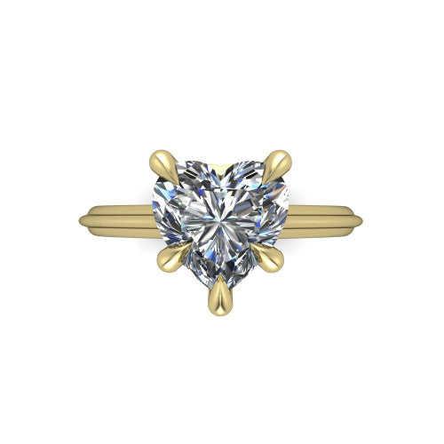 Arleia Heart Shape Halo Engagement Ring in 14K Yellow Gold