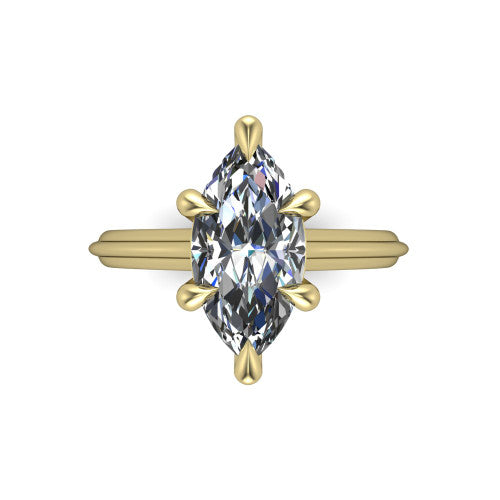 Arleia Marquise Shape Classic Engagement Ring in 14K Yellow Gold