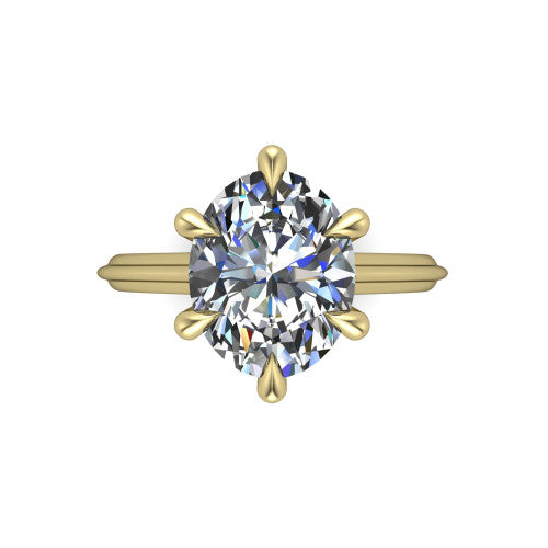 Arleia Oval Shape Classic Engagement Ring in 14K Yellow Gold
