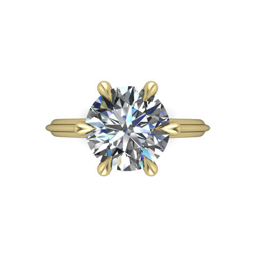 Arleia Round Shape Classic Engagement Ring in 18K Yellow Gold