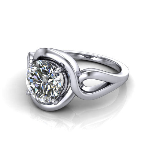 Esme Round Shape Classic Engagement Ring in Platinum