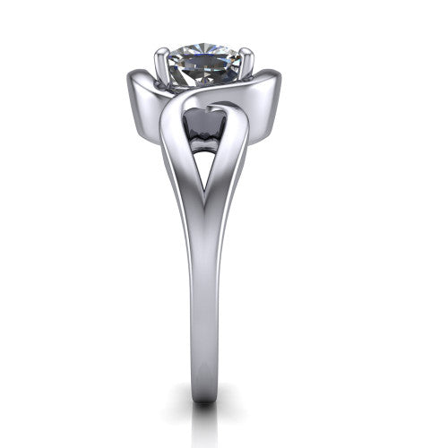 Esme Cushion Shape Classic Engagement Ring in 14K White Gold