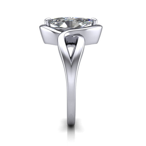 Esme Marquise Shape Classic Engagement Ring in 18K White Gold