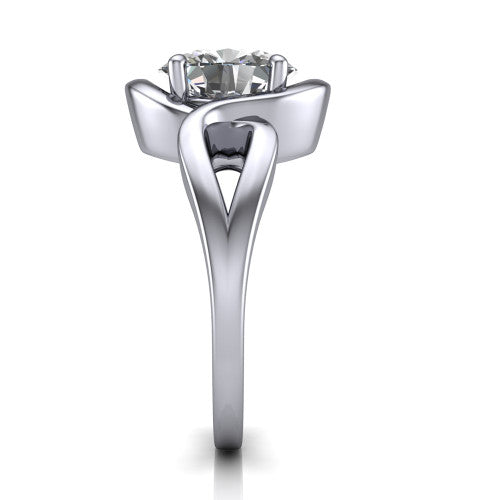 Esme Oval Shape Classic Engagement Ring in 14K White Gold