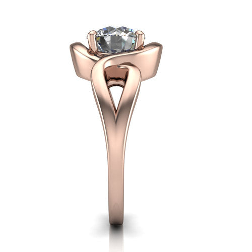 Esme Round Shape Classic Engagement Ring in 18K Rose Gold