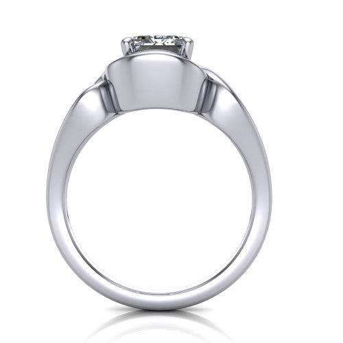 Esme Emerald Shape Classic Engagement Ring in 14K White Gold