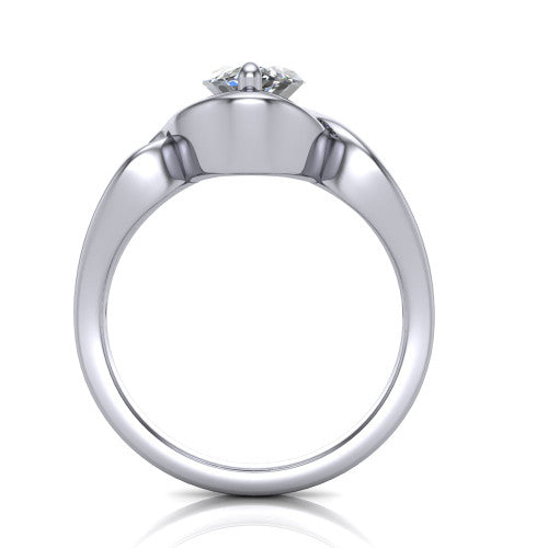 Esme Marquise Shape Classic Engagement Ring in 14K White Gold