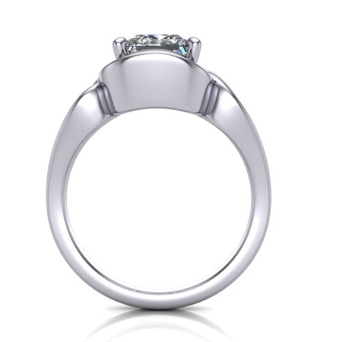 Esme Princess Shape Classic Engagement Ring in Platinum