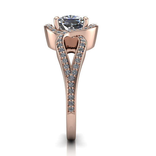 Alivia Cushion Shape Classic Engagement Ring in 18K Rose Gold
