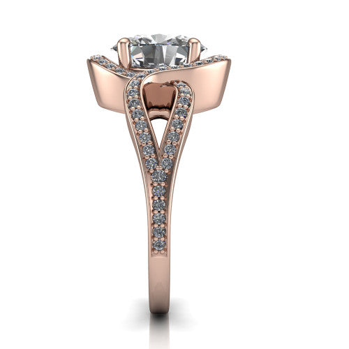 Alivia Oval Shape Classic Engagement Ring in 18K Rose Gold