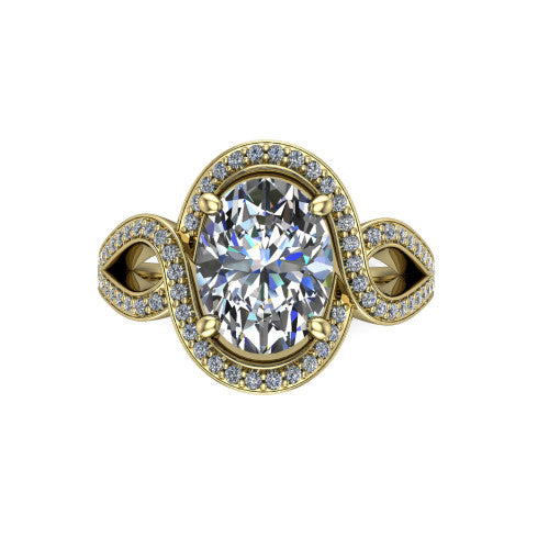 Alivia Oval Shape Classic Engagement Ring in 14K Yellow Gold