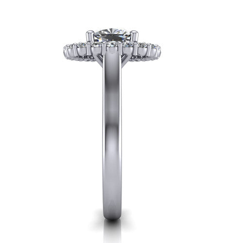 Alayah Cushion Shape Halo Engagement Ring in 18K White Gold