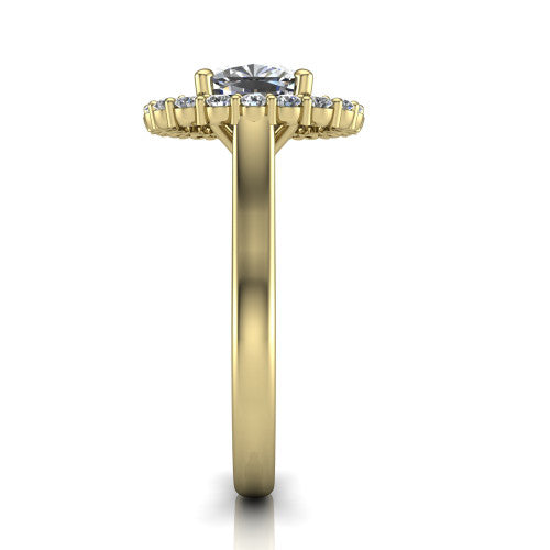Alayah Cushion Shape Halo Engagement Ring in 14K Yellow Gold
