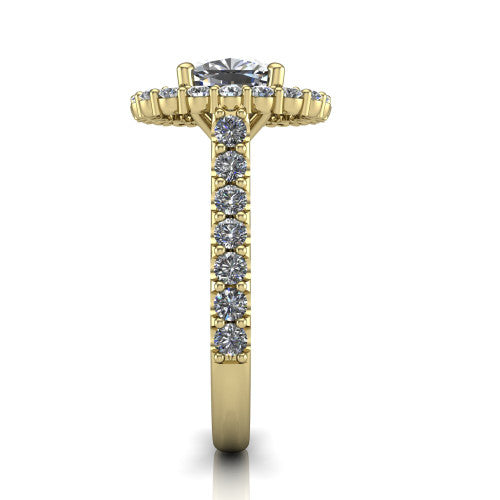 Viviana Cushion Shape Halo Engagement Ring in 14K Yellow Gold