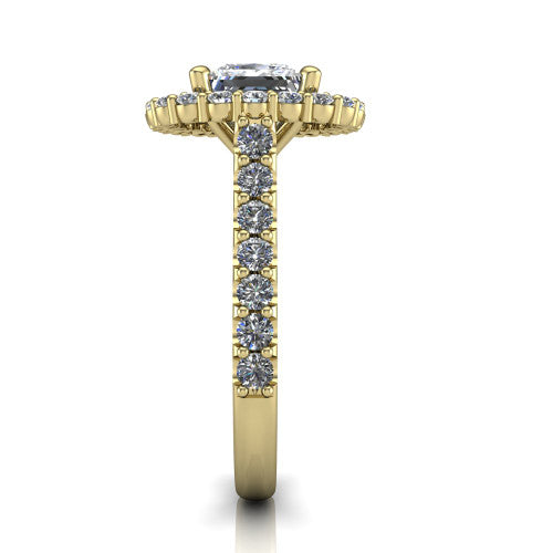 Viviana Princess Shape Halo Engagement Ring in 14K Yellow Gold