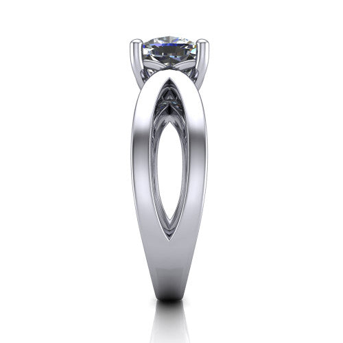 Aisha Cushion Shape Classic Engagement Ring in 14K White Gold