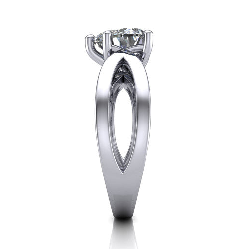 Aisha Heart Shape Classic Engagement Ring in 14K White Gold
