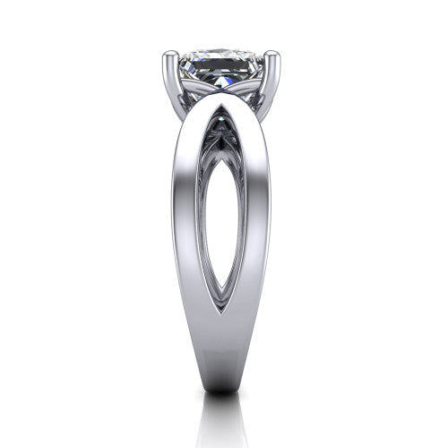 Aisha Princess Shape Classic Engagement Ring in 14K White Gold