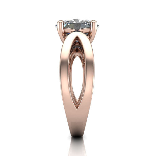 Aisha Oval Shape Classic Engagement Ring in 18K Rose Gold