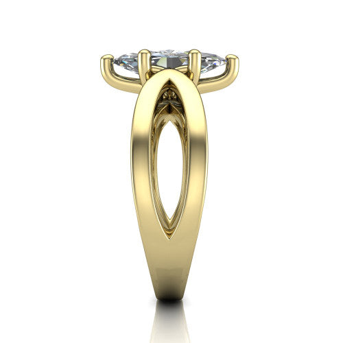 Aisha Marquise Shape Classic Engagement Ring in 18K Yellow Gold