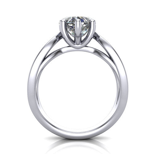 Aisha Heart Shape Classic Engagement Ring in 14K White Gold