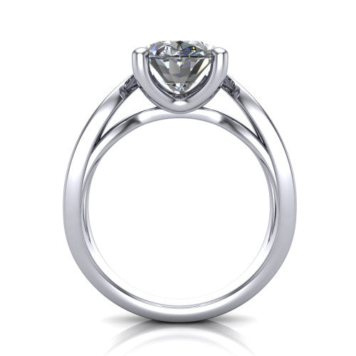 Aisha Oval Shape Classic Engagement Ring in Platinum