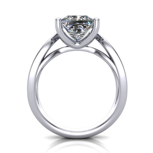 Aisha Princess Shape Classic Engagement Ring in Platinum