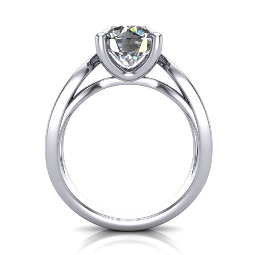 Aisha Round Shape Classic Engagement Ring in Platinum