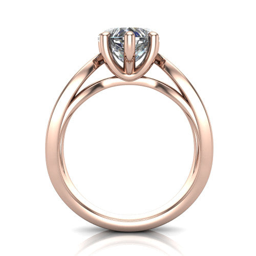 Aisha Heart Shape Classic Engagement Ring in 18K Rose Gold