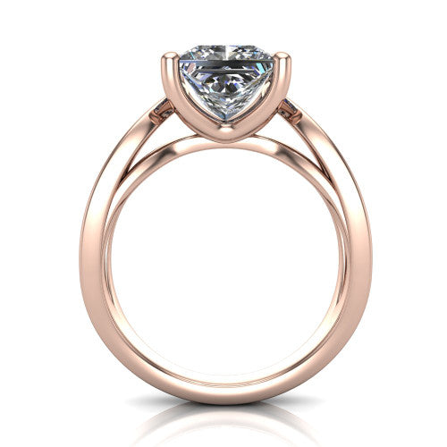 Aisha Princess Shape Classic Engagement Ring in 18K Rose Gold