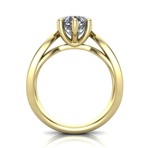 Aisha Heart Shape Classic Engagement Ring in 18K Yellow Gold
