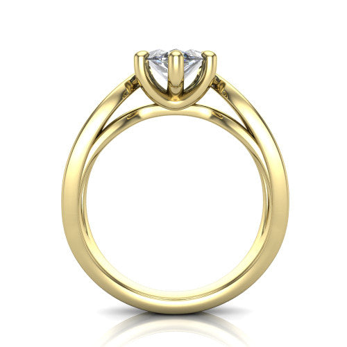 Aisha Marquise Shape Classic Engagement Ring in 14K Yellow Gold