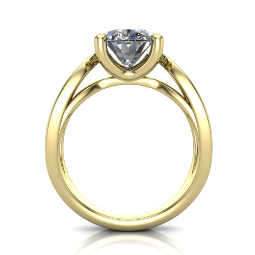 Aisha Oval Shape Classic Engagement Ring in 14K Yellow Gold