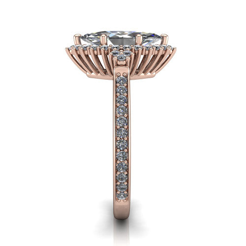 Zariah Marquise Shape Halo Engagement Ring in 14K Rose Gold