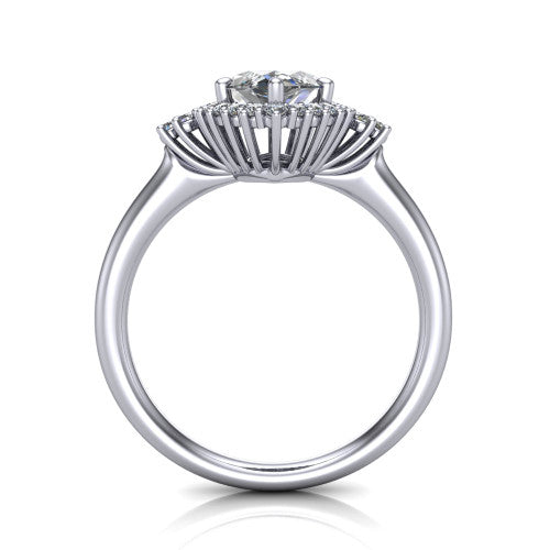 Zariah Marquise Shape Halo Engagement Ring in 18K White Gold