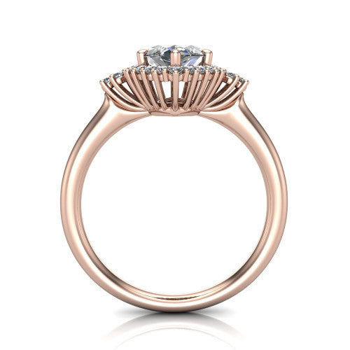 Zariah Marquise Shape Halo Engagement Ring in 18K Rose Gold