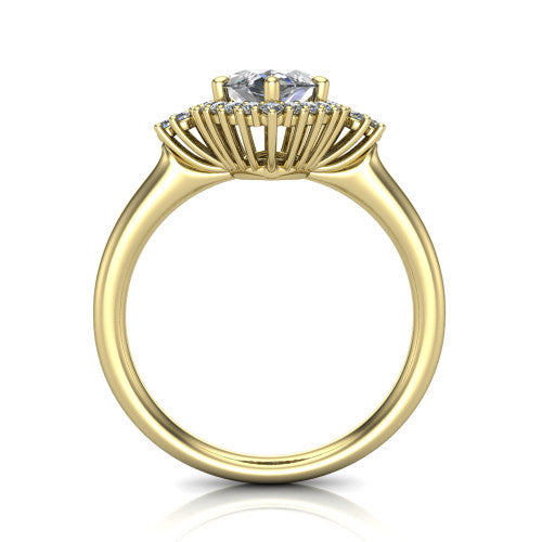 Zariah Marquise Shape Halo Engagement Ring in 14K Yellow Gold