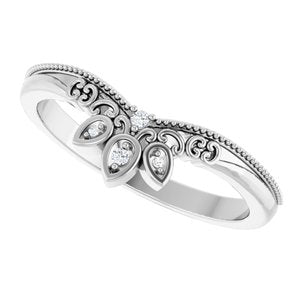Nature - Marcela - Platinum .02 CTW Lab-Grown Diamond Contour Band