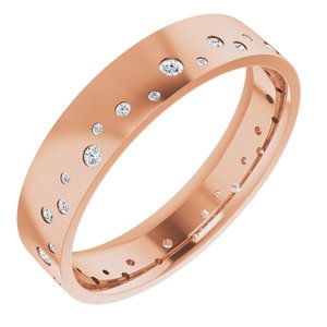 Diamond - Esra - 14K Rose Gold 3/8 CTW Natural Diamond Band Size 4
