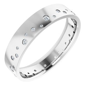 Diamond - Esra - 14K White Gold 3/8 CTW Natural Diamond Band Size 4